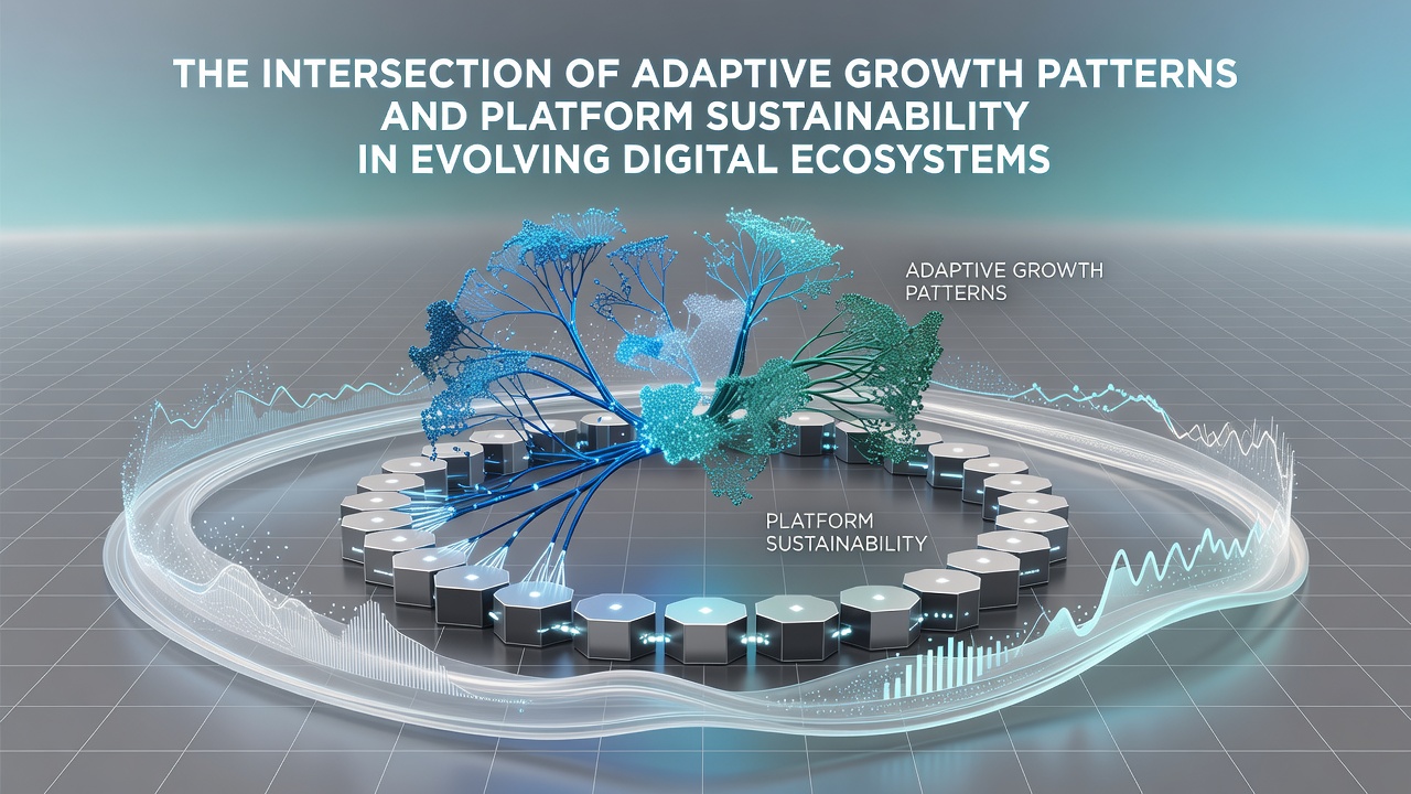 Illustration of sustainable digital infrastructure balancing growth and resource management